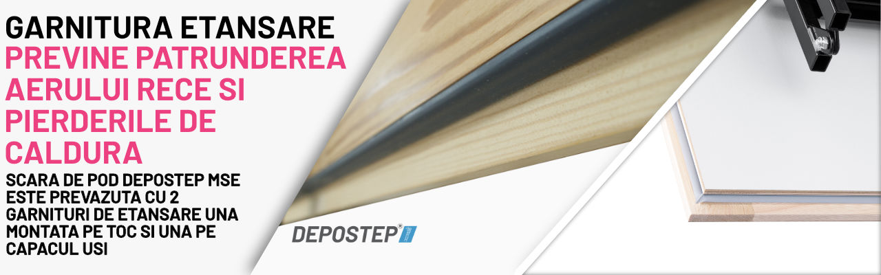 Scara pod aluminiu DEPOSTEP ALP - prevazuta cu 2 garnituri de etansare scara pod